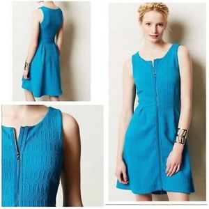 NWOT Anthropologie Tonnelle Zip Front Dress | Teal